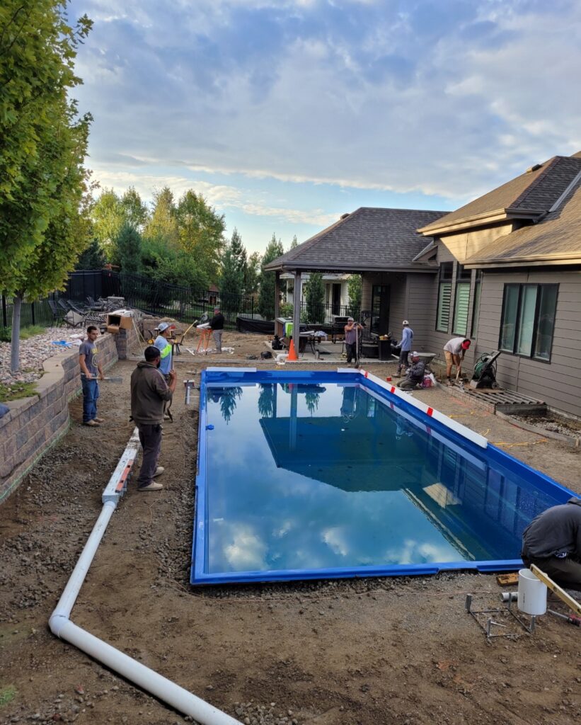 Custom Fiberglass Pool - AJs Landscaping
